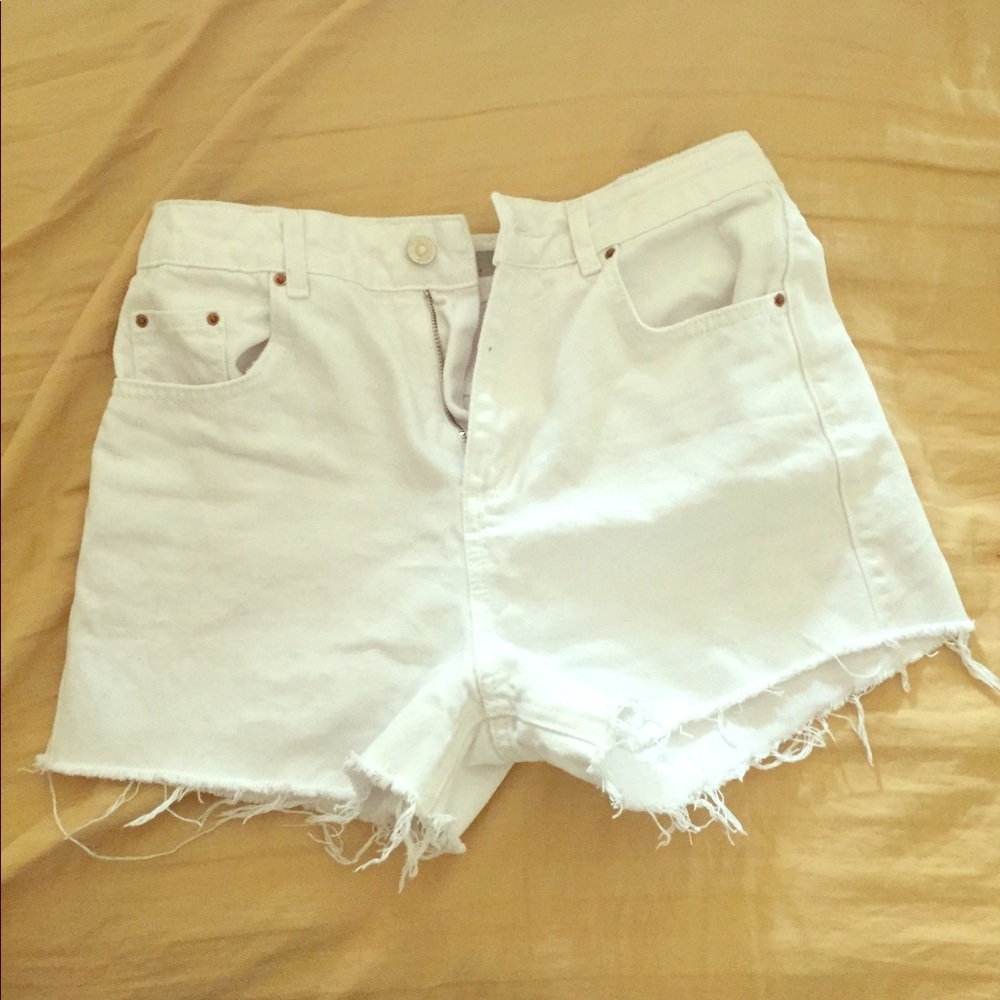 Topshop White high waisted shorts